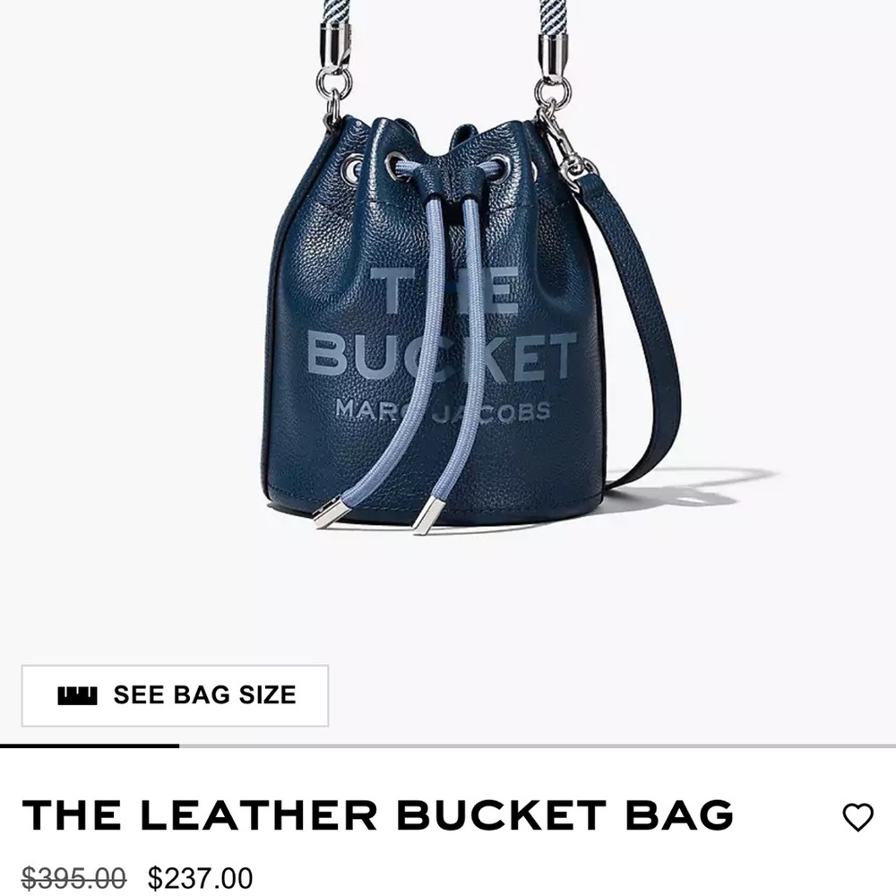 Marc Jacobs Navy Leather Mini Bucket Bag